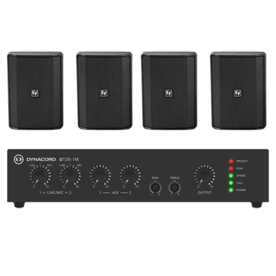 ElectroVoice BSYS-EVID-S4.2TB - Premium Duvar Hoparlör Seti, Siyah