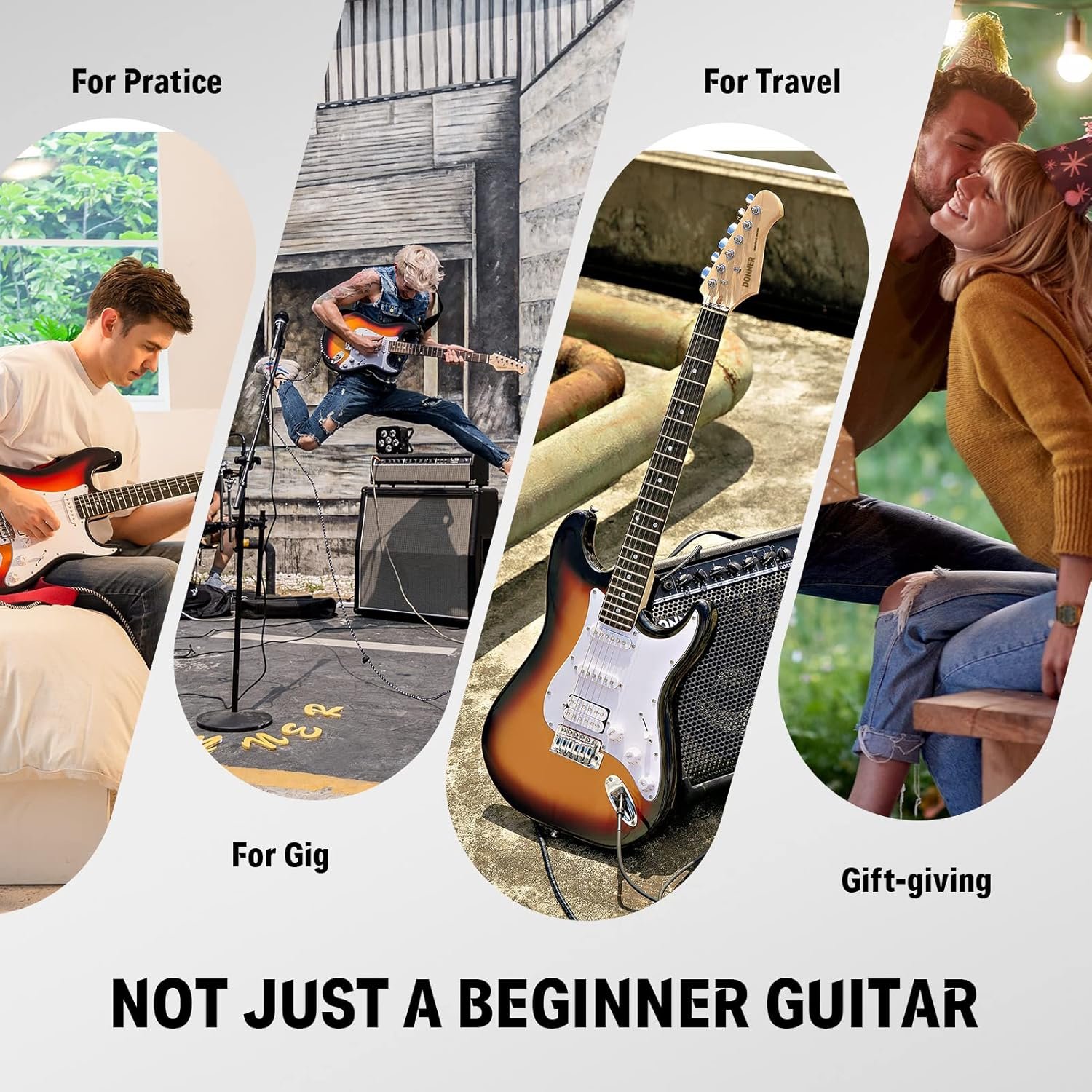 Donner DST-100S ST Elektro Gitar Seti (Sunburst)