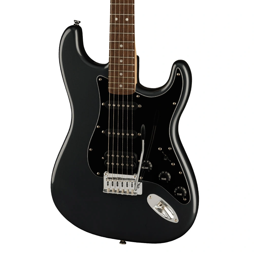 Squier Affinity Strat HSS Frontman 15G Amp Charcoal Frost Metallic Elektro Gitar Seti